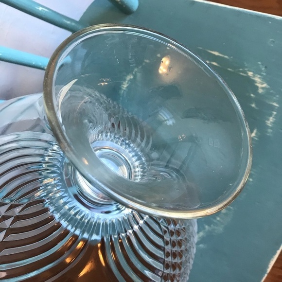 Vintage Crystal Frosted glass serving bowl,fruit‎ bowl punch bowl pedestal - Picture 5 of 7